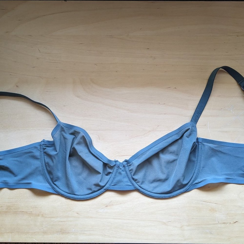 Aerie SMOOTHEZ Mesh Unlined Bra 36D in royal palm green